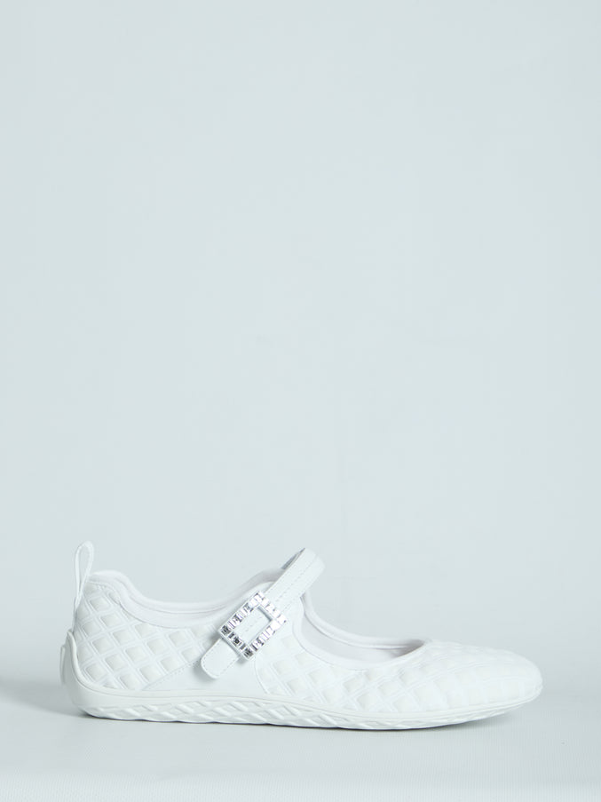 Roger Vivier Viv Low Ballet Flats White