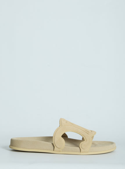 Celine Triomphe Slip-on Slider Beige