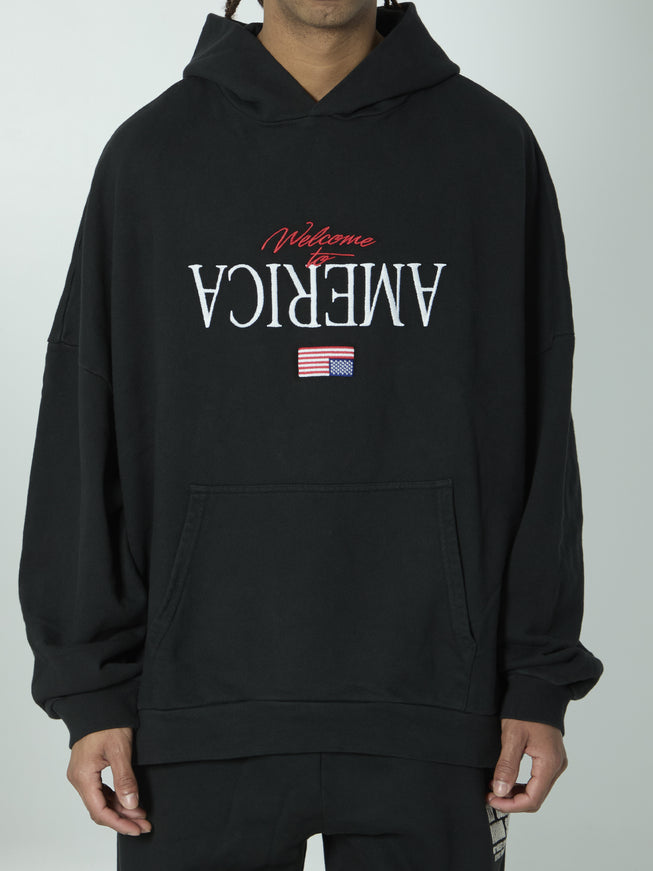 Willy Chavarria Welcome To America Hoodie Black