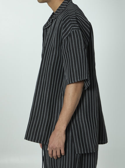 Willy Chavarria Striped Camp Collar Shirt