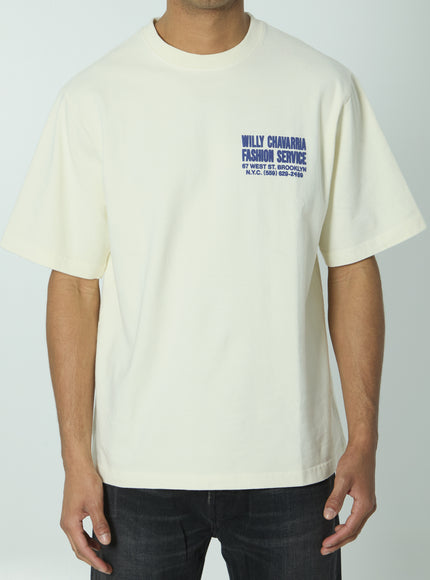 Willy Chavarria Fashion Service T-shirt Cream