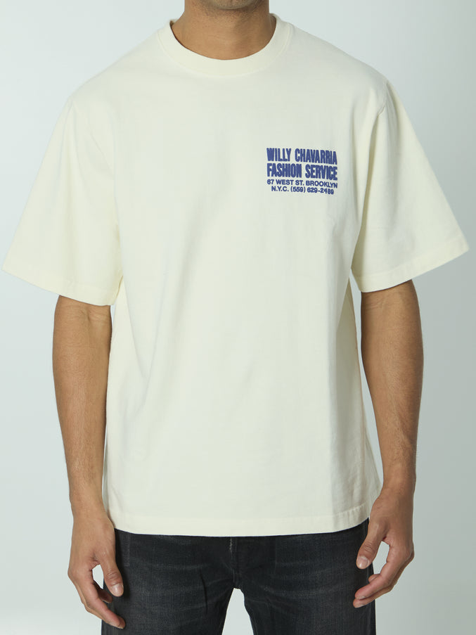 Willy Chavarria Fashion Service T-shirt Cream