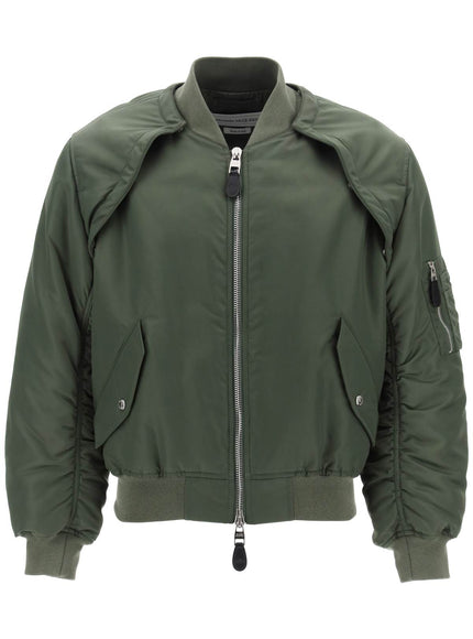 Alexander Mcqueen convertible bomber jacket in nylon satin