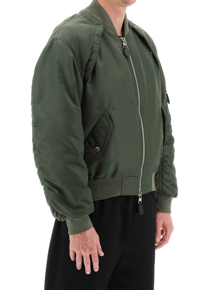 Alexander Mcqueen convertible bomber jacket in nylon satin