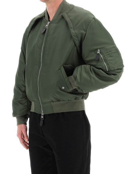 Alexander Mcqueen convertible bomber jacket in nylon satin