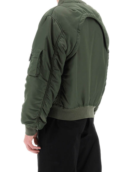 Alexander Mcqueen convertible bomber jacket in nylon satin