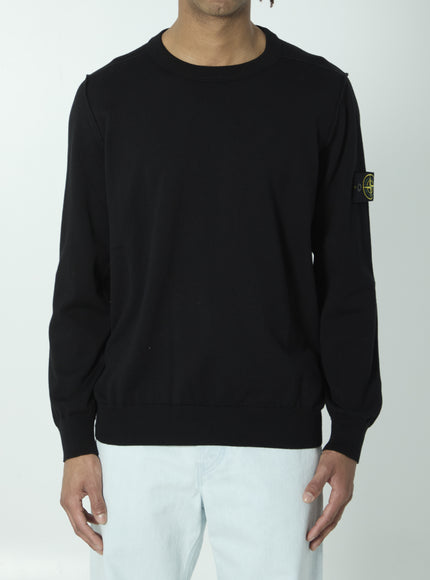 Stone Island Organic Cotton Sweater Black