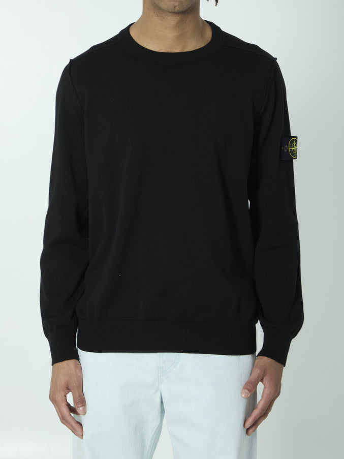 Stone Island Organic Cotton Sweater Black