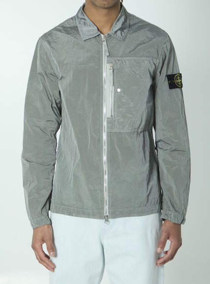 Stone Island Overshirt In Nylon Metal Grey