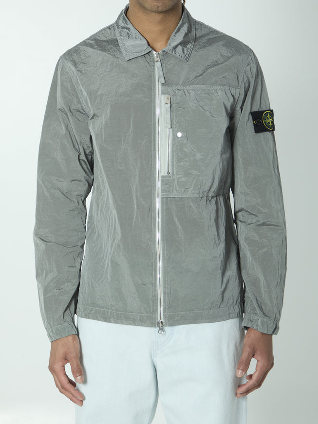 Stone Island Overshirt In Nylon Metal Grey