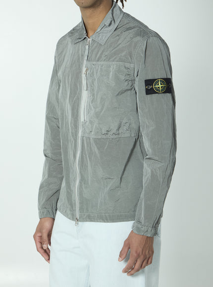 Stone Island Overshirt In Nylon Metal