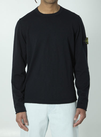 Stone Island Organic Cotton Sweater With Nylon Black