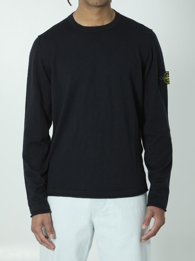Stone Island Organic Cotton Sweater With Nylon Black