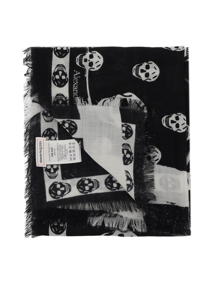 Alexander Mcqueen slashed skull scarf