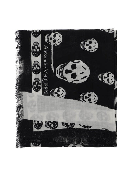 Alexander Mcqueen slashed skull scarf