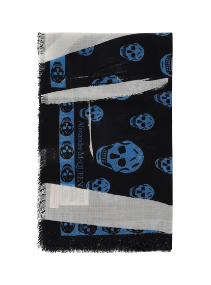 Alexander Mcqueen slashed skull scarf