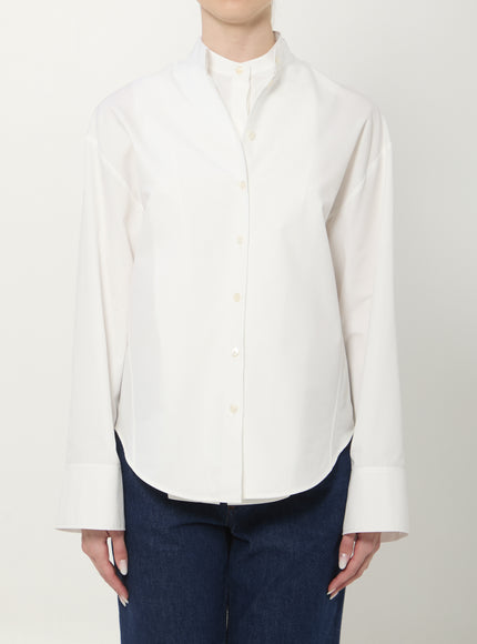 Alaia Layered Poplin Shirt White