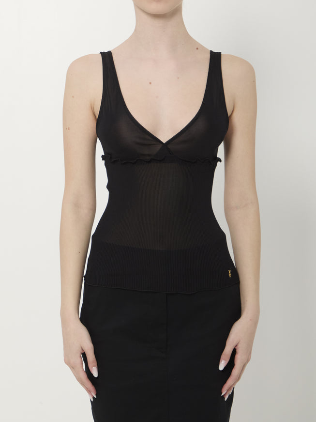 Saint Laurent Cassandre Tank Top Black