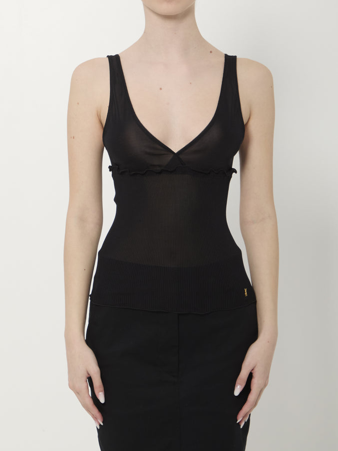 Saint Laurent Cassandre Tank Top Black