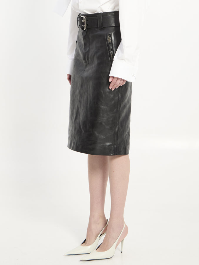 Saint Laurent Pencil Skirt With Belt