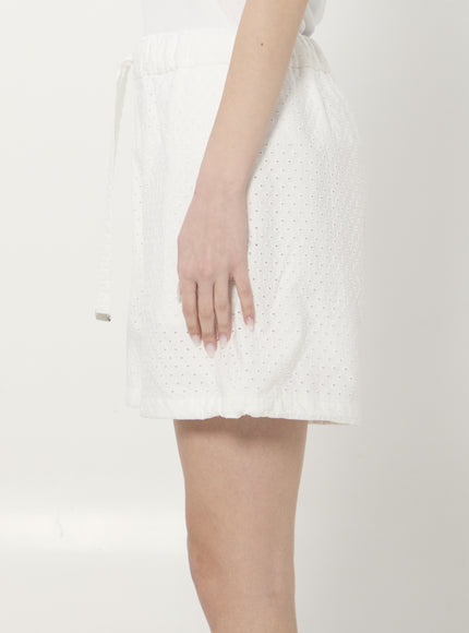 Moncler Cotton Poplin And San Gallo Shorts