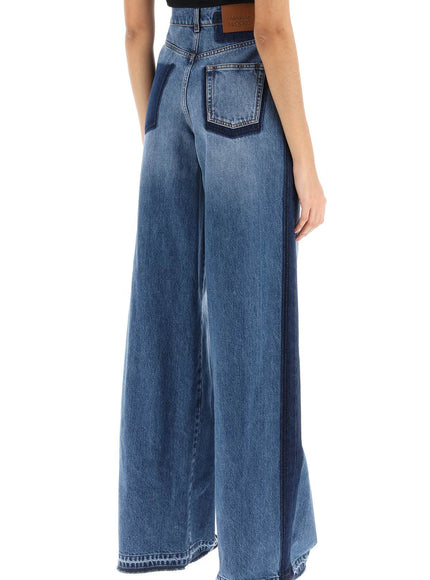 Alexander Mcqueen wide leg jeans with contrasting details