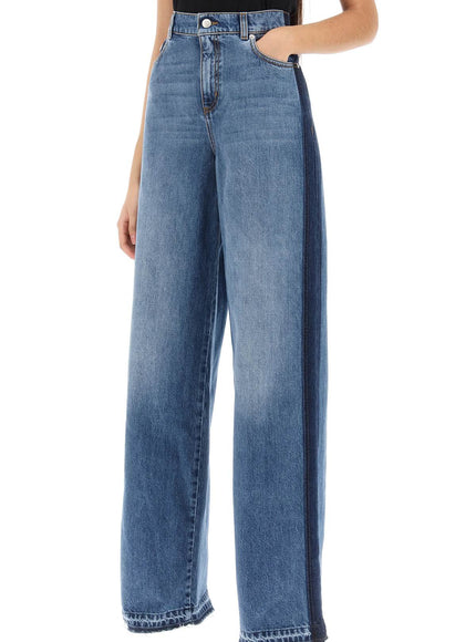 Alexander Mcqueen wide leg jeans with contrasting details