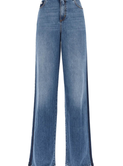 Alexander Mcqueen wide leg jeans with contrasting details