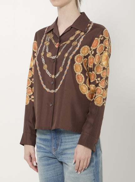 Versace Printed Silk Twill Shirt