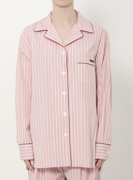 Dolce & Gabbana Striped Poplin Shirt Pink