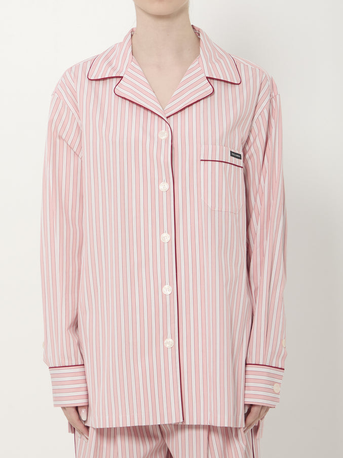 Dolce & Gabbana Striped Poplin Shirt Pink