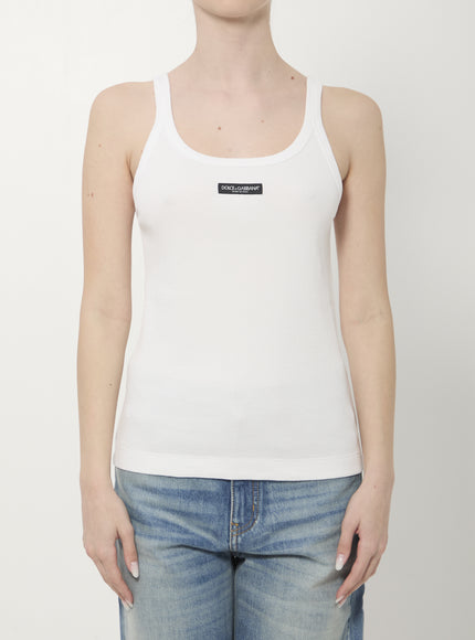 Dolce & Gabbana Ribbed Tank Top White