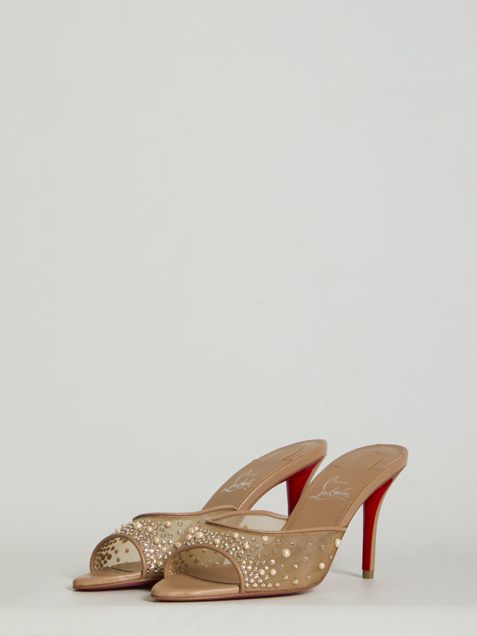 Christian Louboutin Miss Z Desgrastrass Pearl Mules