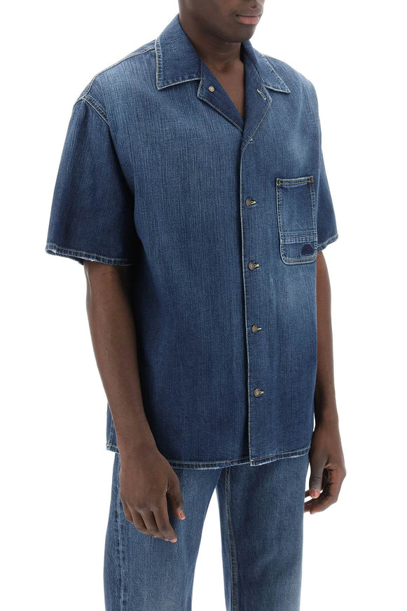 Alexander Mcqueen organic denim short sleeve shirt