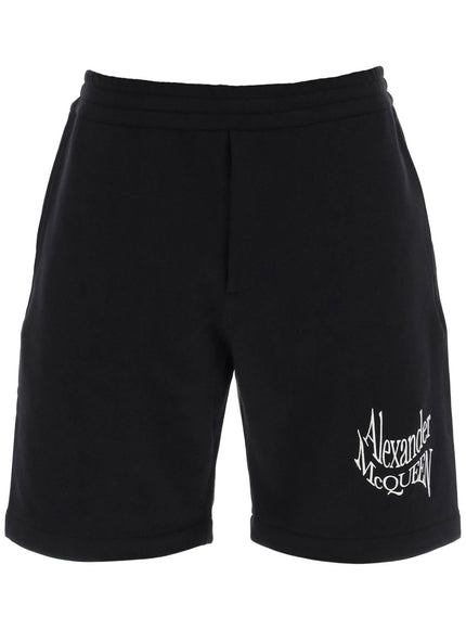 Alexander Mcqueen warped logo sweat shorts