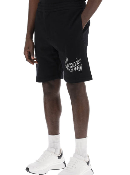 Alexander Mcqueen warped logo sweat shorts