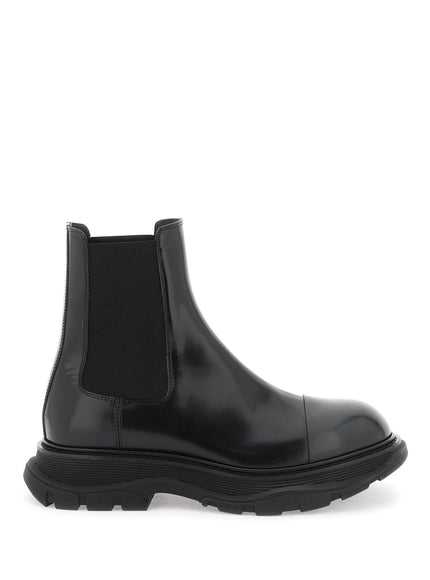 Alexander Mcqueen chelsea tread brushed leather ankle