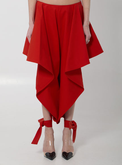 Alaia Cotton Panel Pants Red