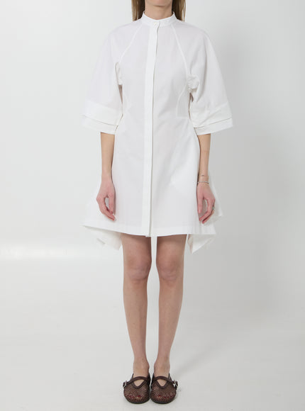 Alaia Poplin Panel Midi Dress White