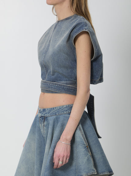 Alaia Denim Top With Belt