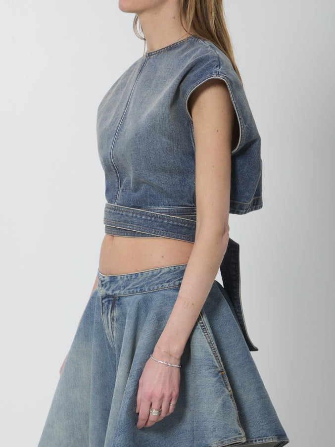 Alaia Denim Top With Belt