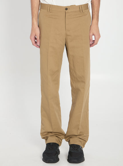 Pt Torino Cotton And Linen Trousers 48 Beige