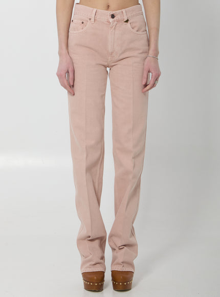 Chloe Straight Leg Jeans In Denim Pink