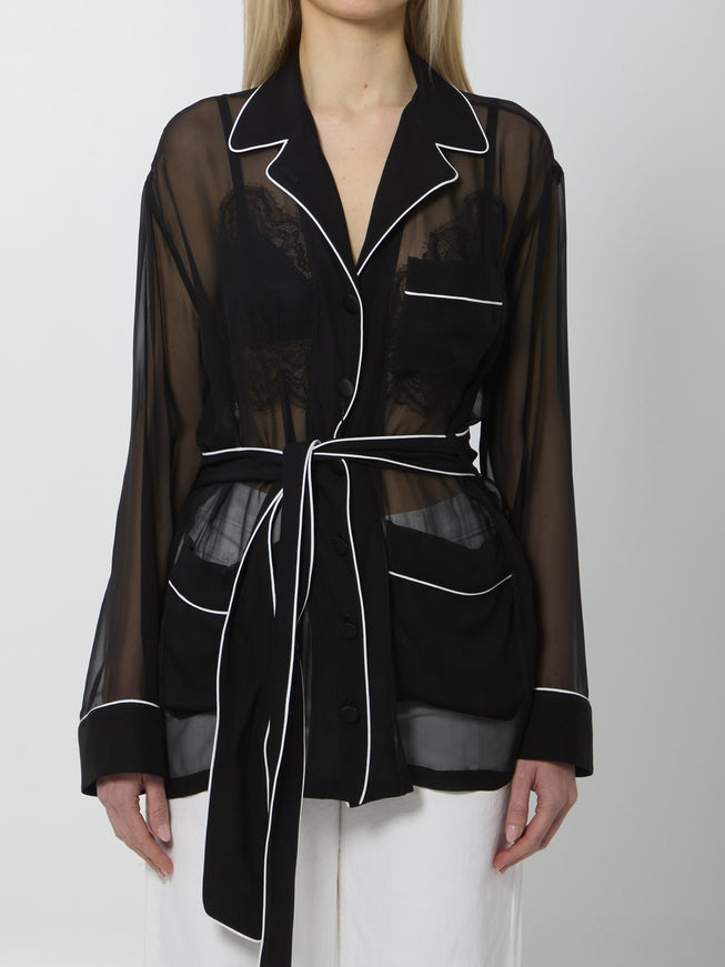 Dolce & Gabbana Vanity Chiffon Shirt Black