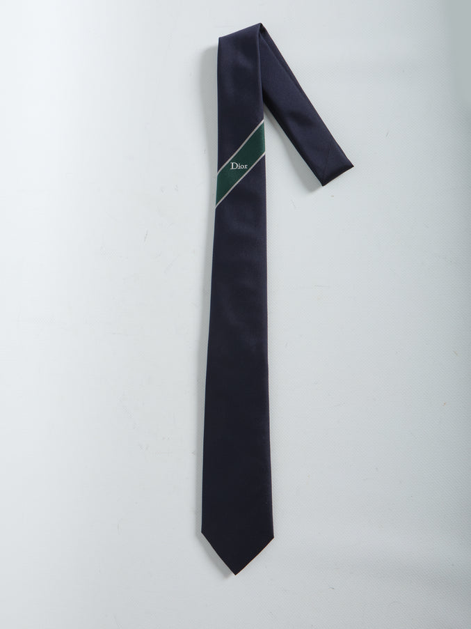 Dior Homme Diagonal Stripe Tie QT Blue