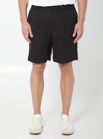 Ami Paris Elasticated Waist Shorts Black