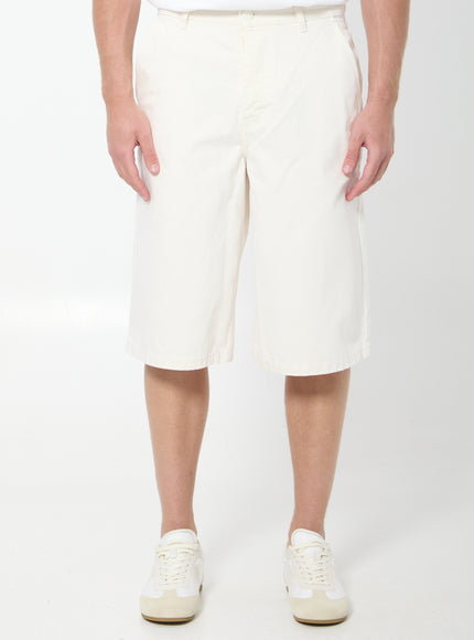 Ami Paris Loose Twill Bermuda Shorts Cream