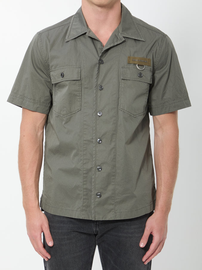 Dolce & Gabbana Military Green Cotton Shirt Green