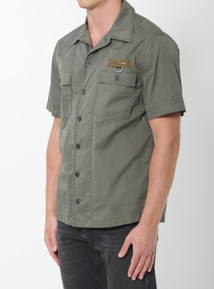 Dolce & Gabbana Military Green Cotton Shirt