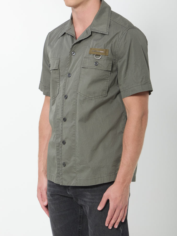 Dolce & Gabbana Military Green Cotton Shirt